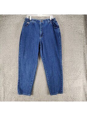 Lee Jeans Womens 16 Short Blue Stretch Denim Relaxed Fit